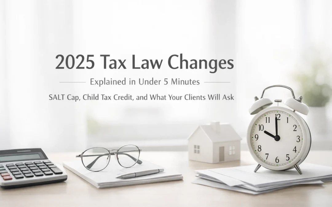 2025 Tax Law Changes Explained in Under 5 Minutes: SALT Cap, Child Tax Credit, and What Your Clients Will Ask